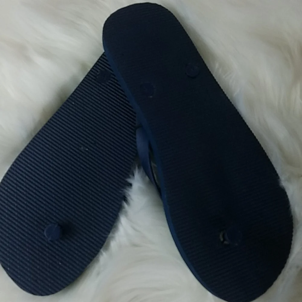 Corona, Navy, white, gold flip flops, Sz S/M